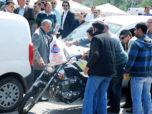 Motosiklet sürücüsü kaza yaptı: 2 yaralı