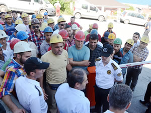 Taşeron maden işçileri eylem yaptı