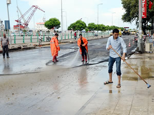 Zonguldakta yamur sonras temizlii!