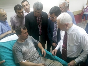CHP heyeti kurtarılan madencileri ziyaret etti