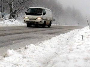 Zonguldak-Ereğli karayolunda kar yağışı